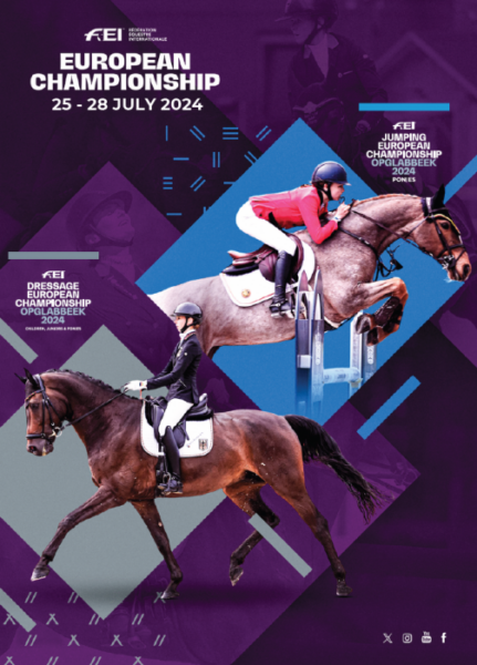 Flayer Campionati Europei Pony di Salto Ostacoli e Pony, Children/Juniors di Dressage 2024