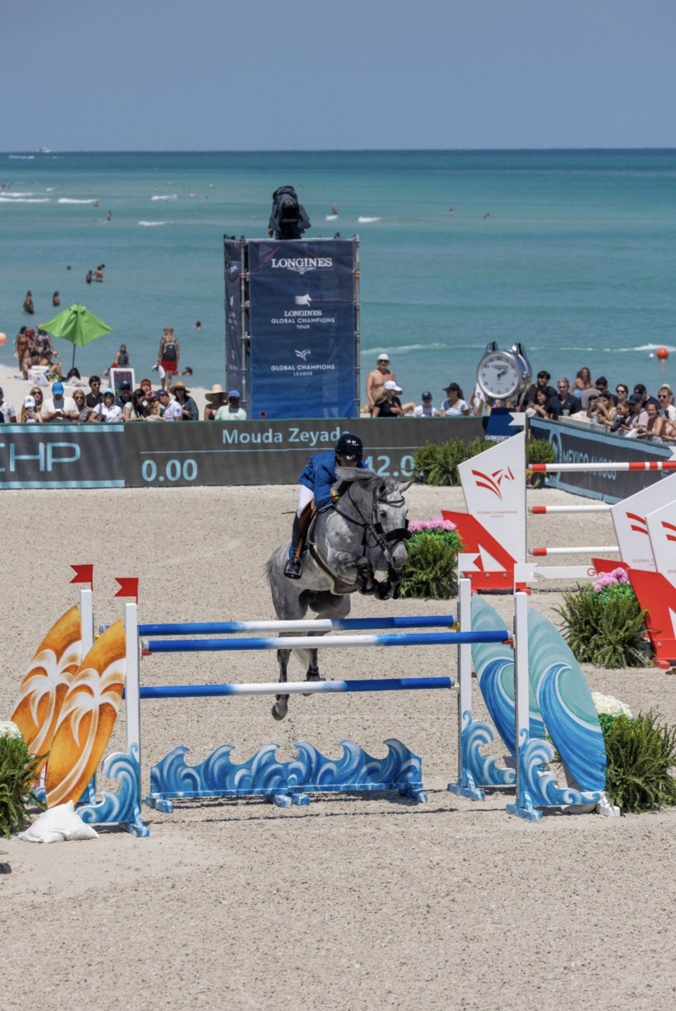 Mouda and the KWPN stallion If Looks Could Kill O.h during their preformance for LGCT in Miami 2024