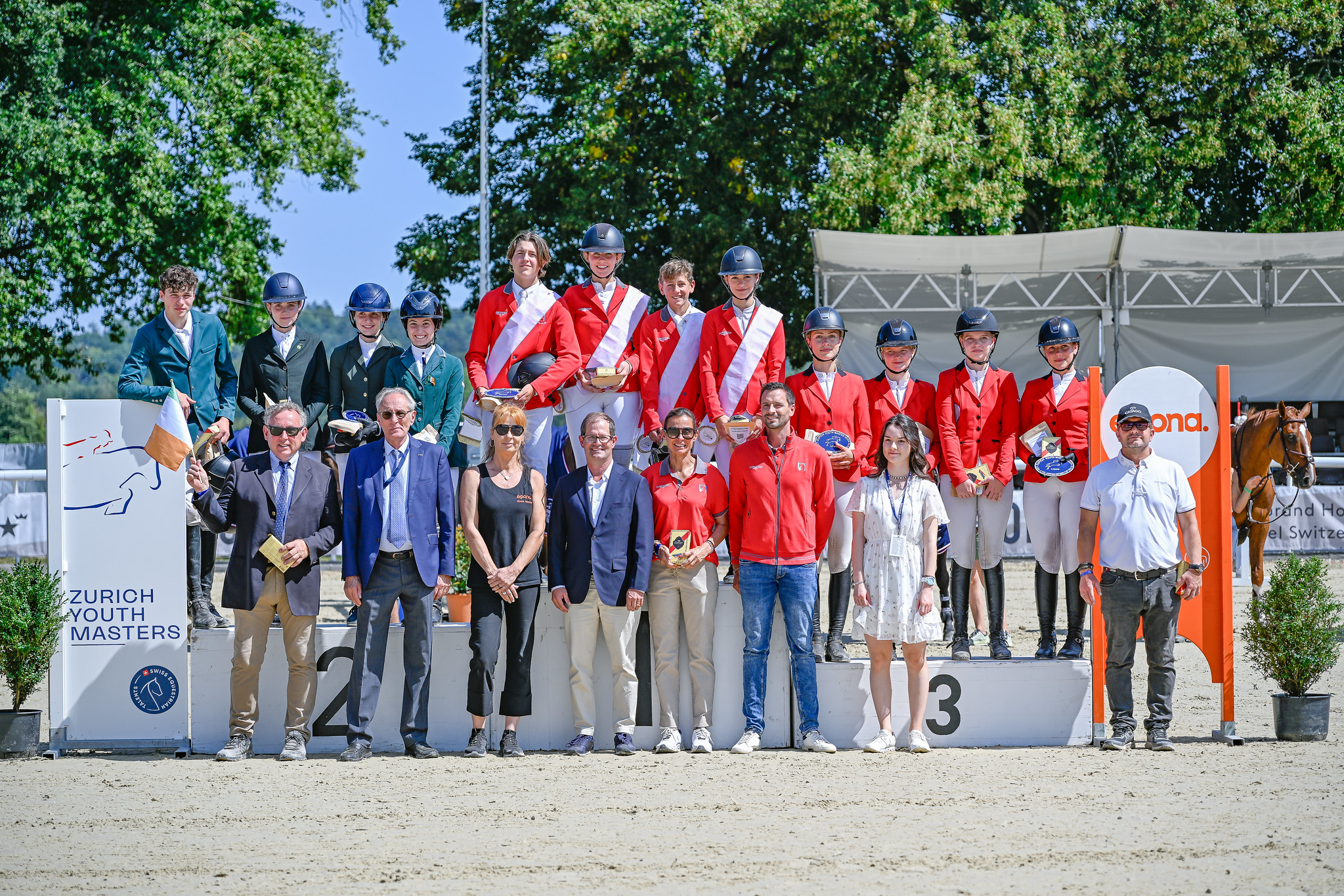 Coppa delle Nazioni Junior 2024 Zurigo il podio Copyright ©FEI Katja Stuppia