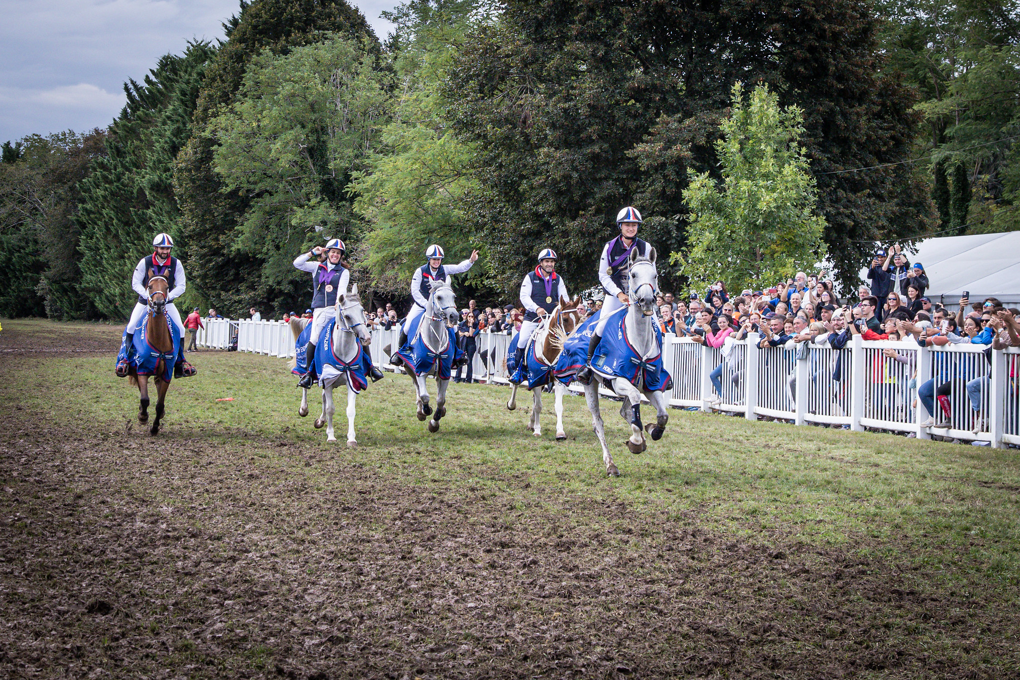 France Team Julien LAFAURE FRA on FAZAY CABIRAT Lap of Honour Melody THEOLISSAT FRA on YALLA DE JALIMA Philippe TOMAS FRA on BIWAKA DE CHALENDRAT Virginie ATGER FRA on CHAM DE LA PALUD