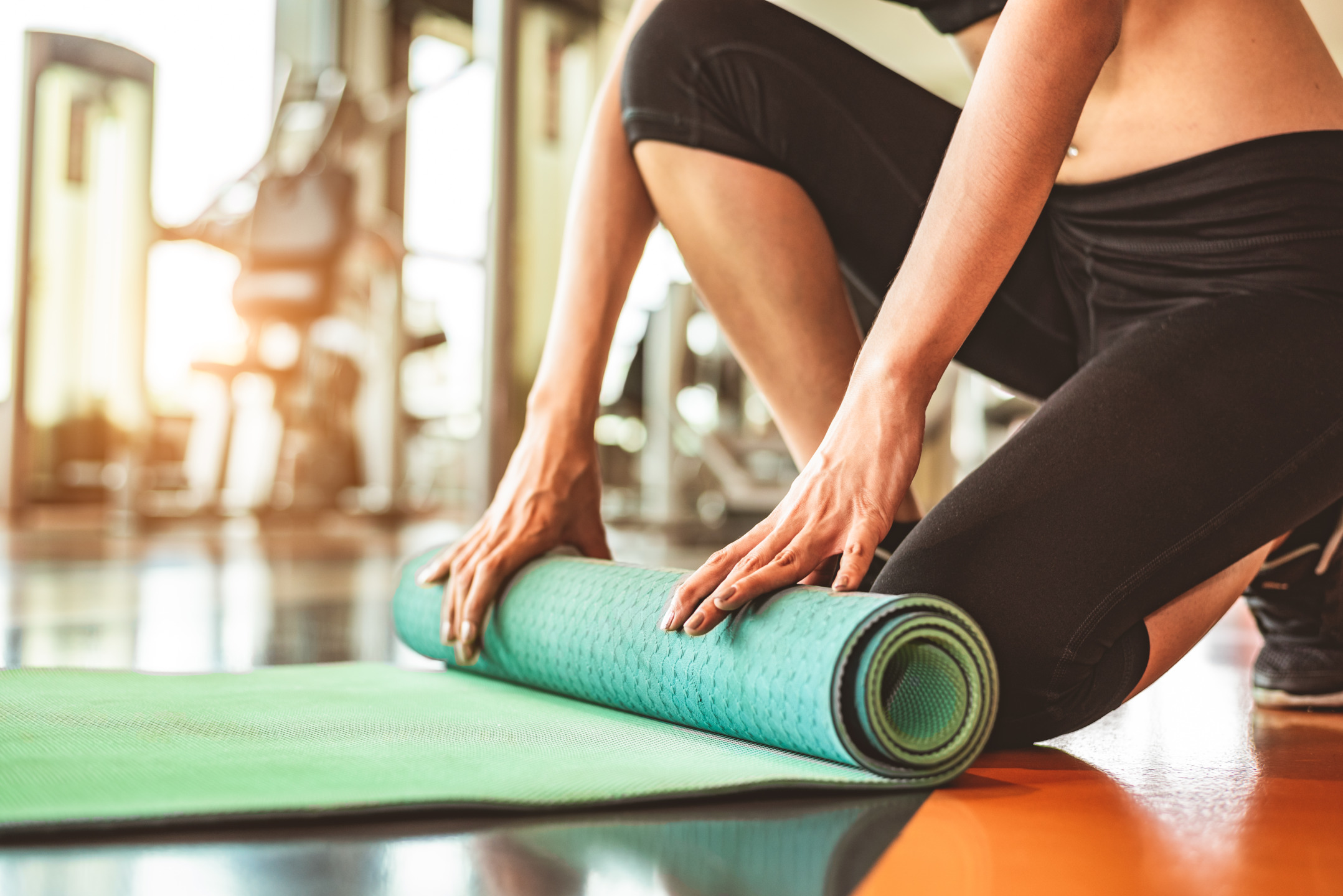 preparazione prima di una sessione di pilates