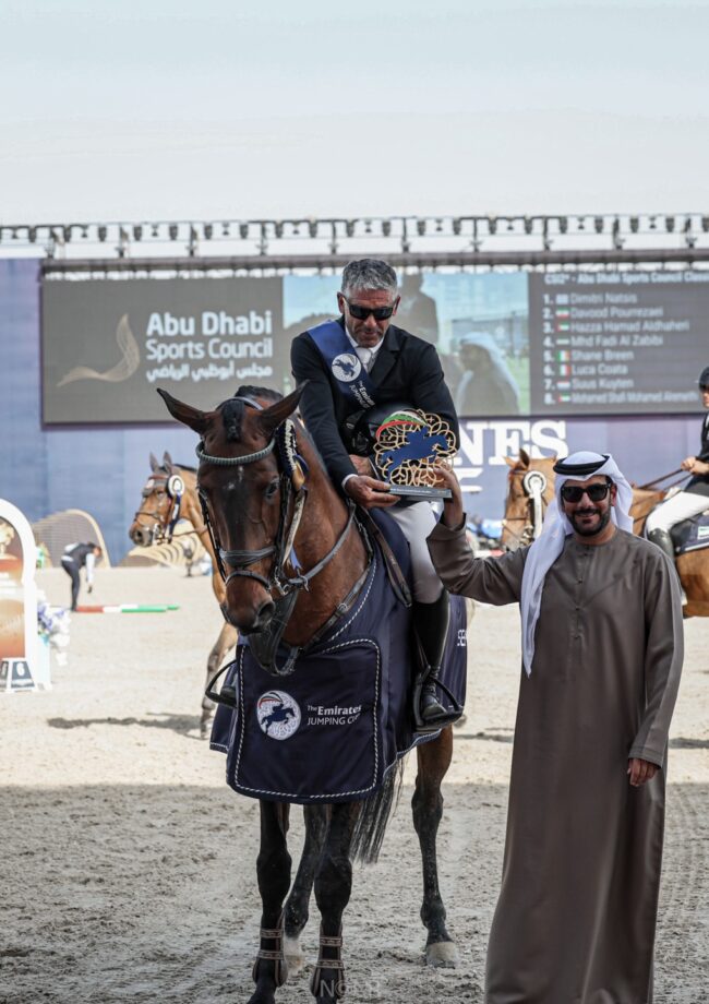 CSI2 Abu Dhabi Sports Council Classic Qualifier winner Dimitri Natsis © Nour Al Masri UAEERF